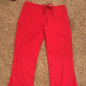 Red scrub pants